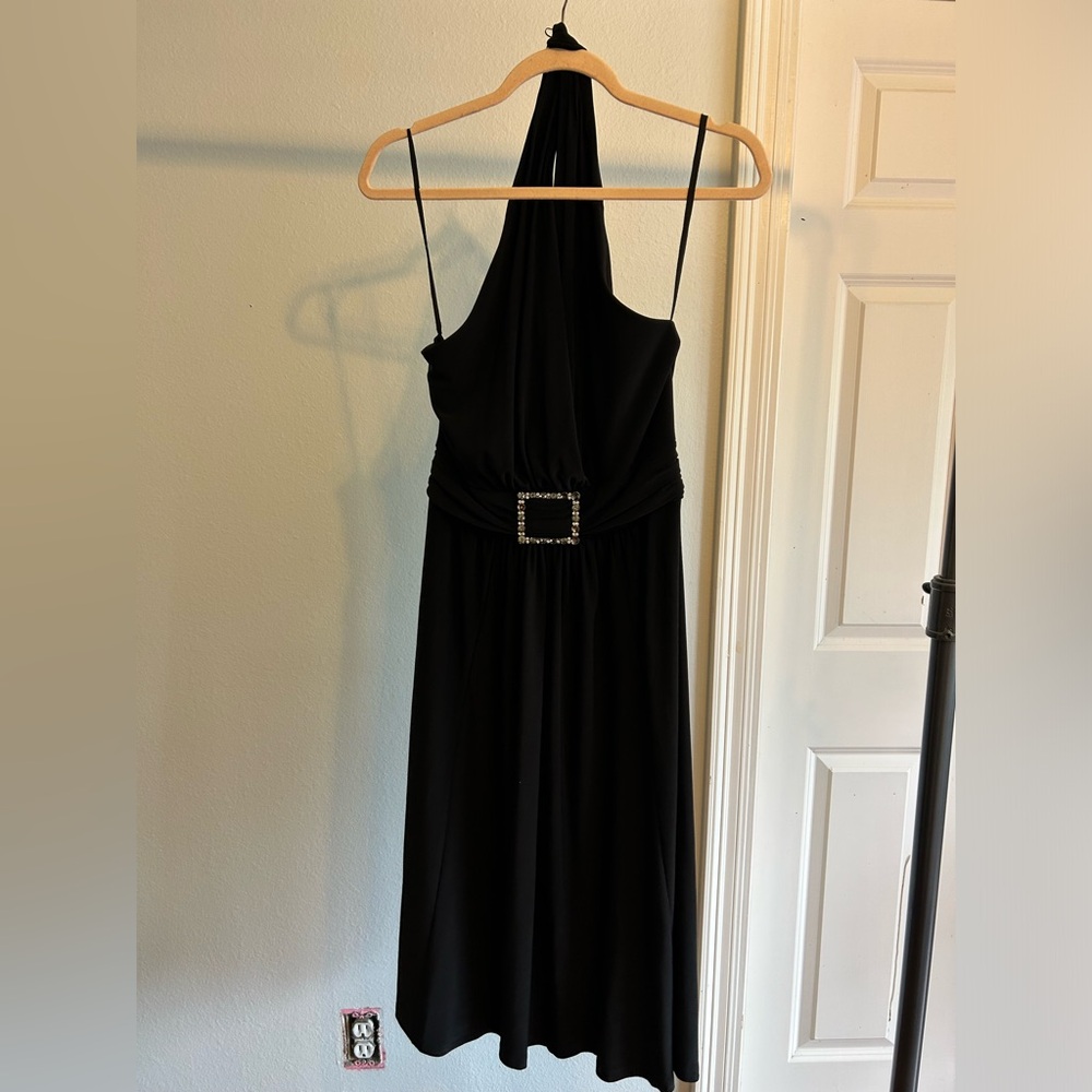 Black midi dress